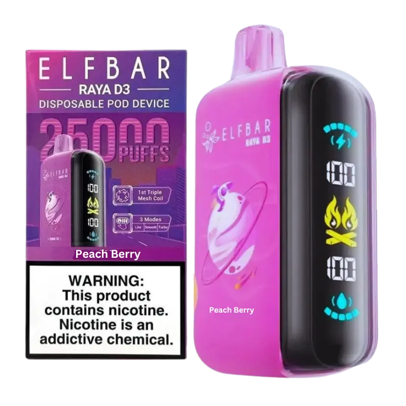 Elf-Bar-Peach-Berry-25000-puffs-_E2_80_93-Raya-D3-Disposable-Vape Elfbar Raya D3 25,000 Puffs - Image 1